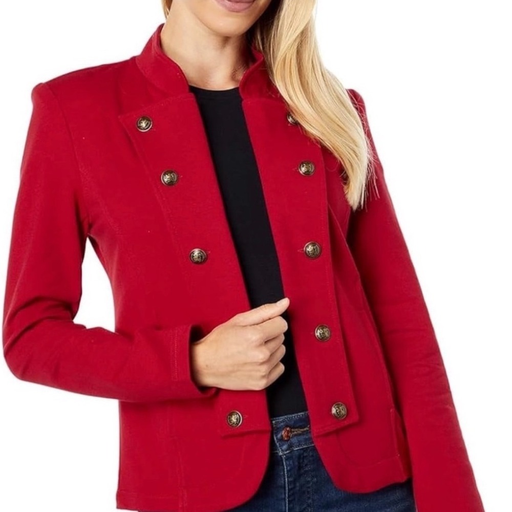 Tommy Hilfiger Red Double Breasted Military Band Jacket Medium NEW! $110